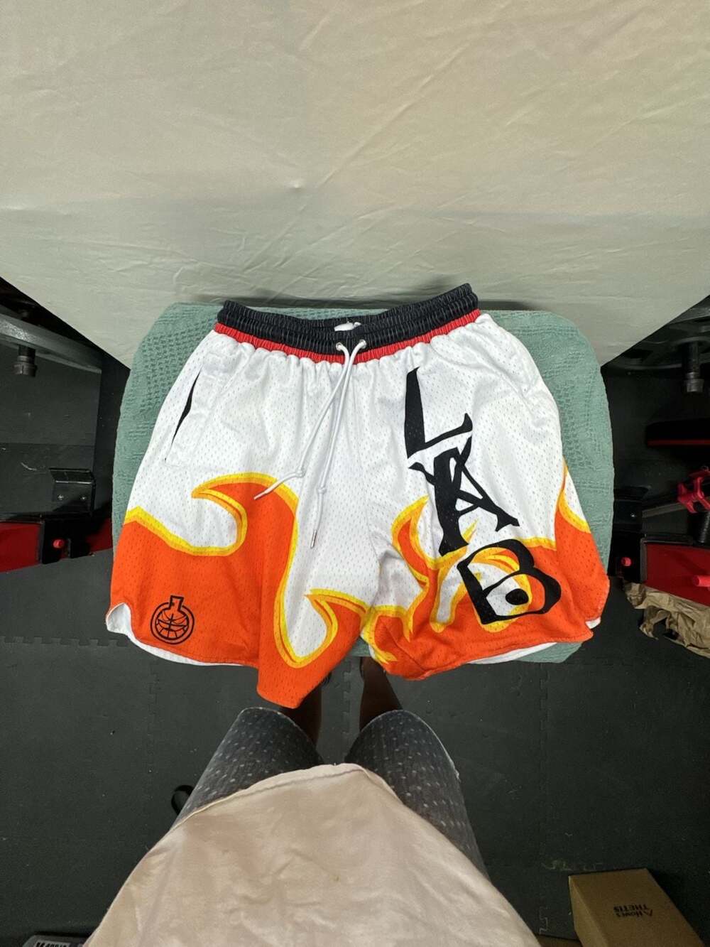 In The Lab 'Find Your Breakthrough' Flame Design Mesh Basketball Shorts